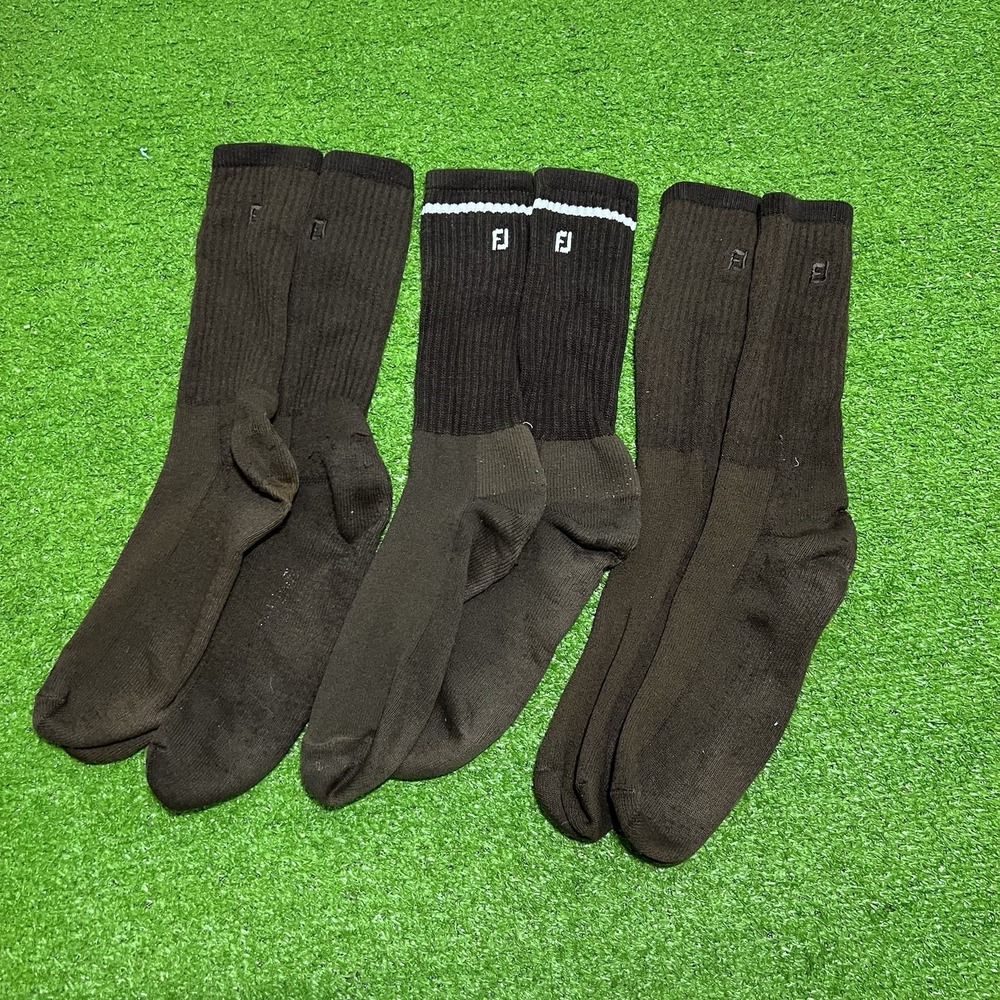 Vintage FJ Golf Socks (3) 80's Footjoy FJ  Acrylic EUC Chocolate Brown Orion